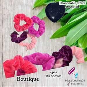 Boutique NEW - 4pcs vibrant velvet scrunchies 🥰